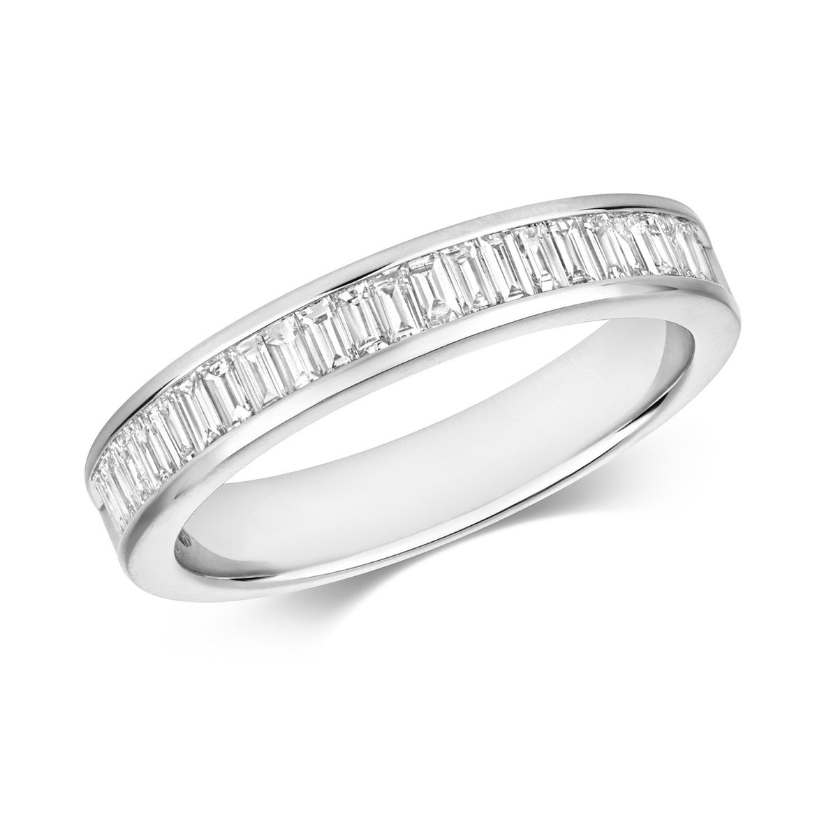 Natural Diamond Baguette Eternity Ring 18ct White Gold Hallmarked Sizes J - Q