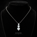 Natural Triple Opal Necklace Solid Sterling Silver 925 Hallmarked British Made