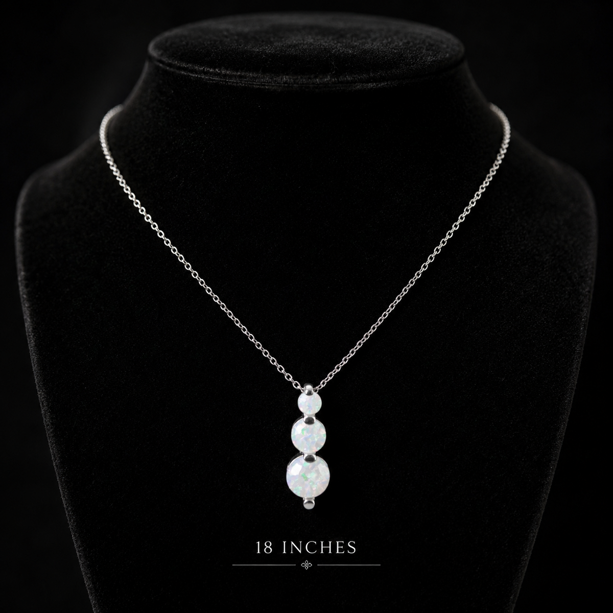 Natural Triple Opal Necklace Solid Sterling Silver 925 Hallmarked British Made