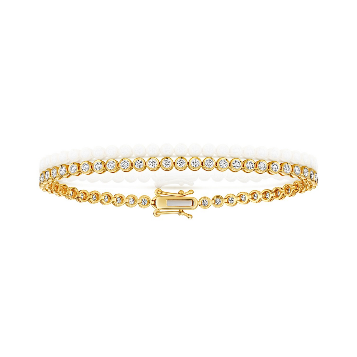 Lab Grown Diamond 18ct Yellow Gold Tennis Bracelet Hallmarked British Made