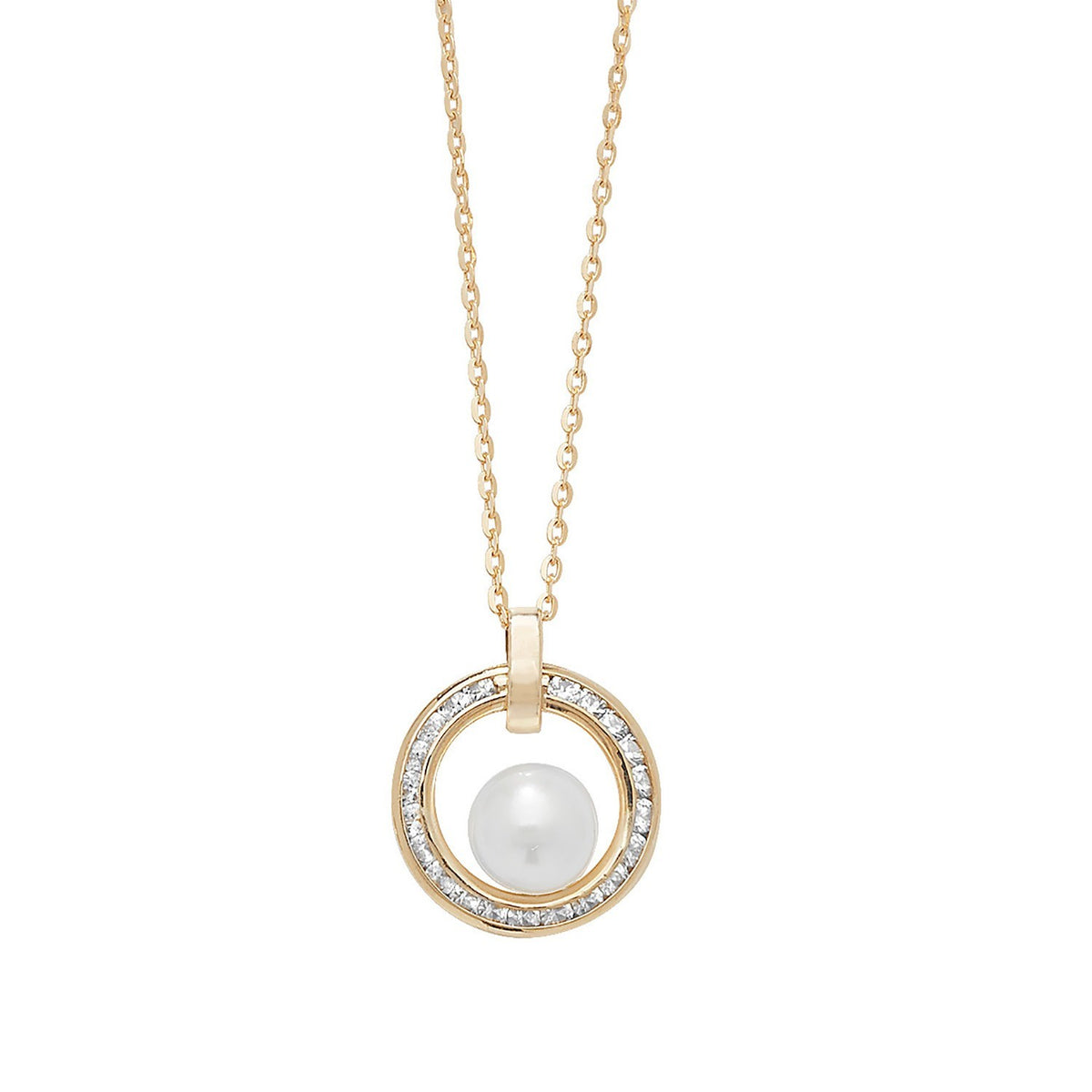 Ladies Eternity Pearl Necklace 9ct Yellow Gold 375 Hallmarked British Made