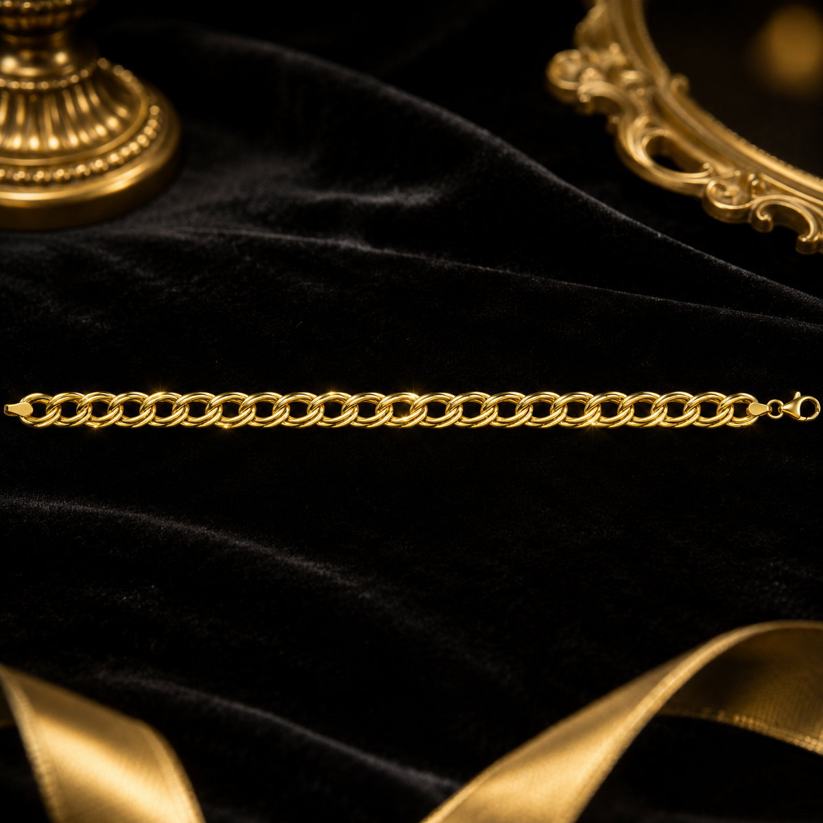 Double Link Bracelet 9ct Yellow Gold 375 Hallmarked British Made Brand New
