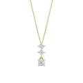 3 Stone Natural Diamond Pendant 9ct 2 Tone Gold 375 Hallmarked British Made