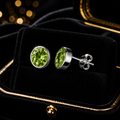 6mm Natural Oval Peridot Earrings Sterling Silver 925 Hallmarked Brand New