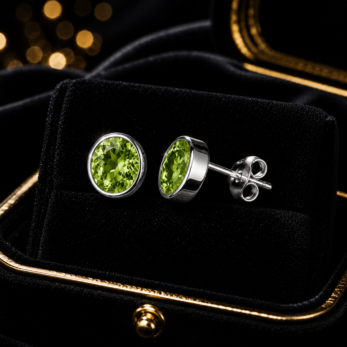 6mm Natural Oval Peridot Earrings Sterling Silver 925 Hallmarked Brand New