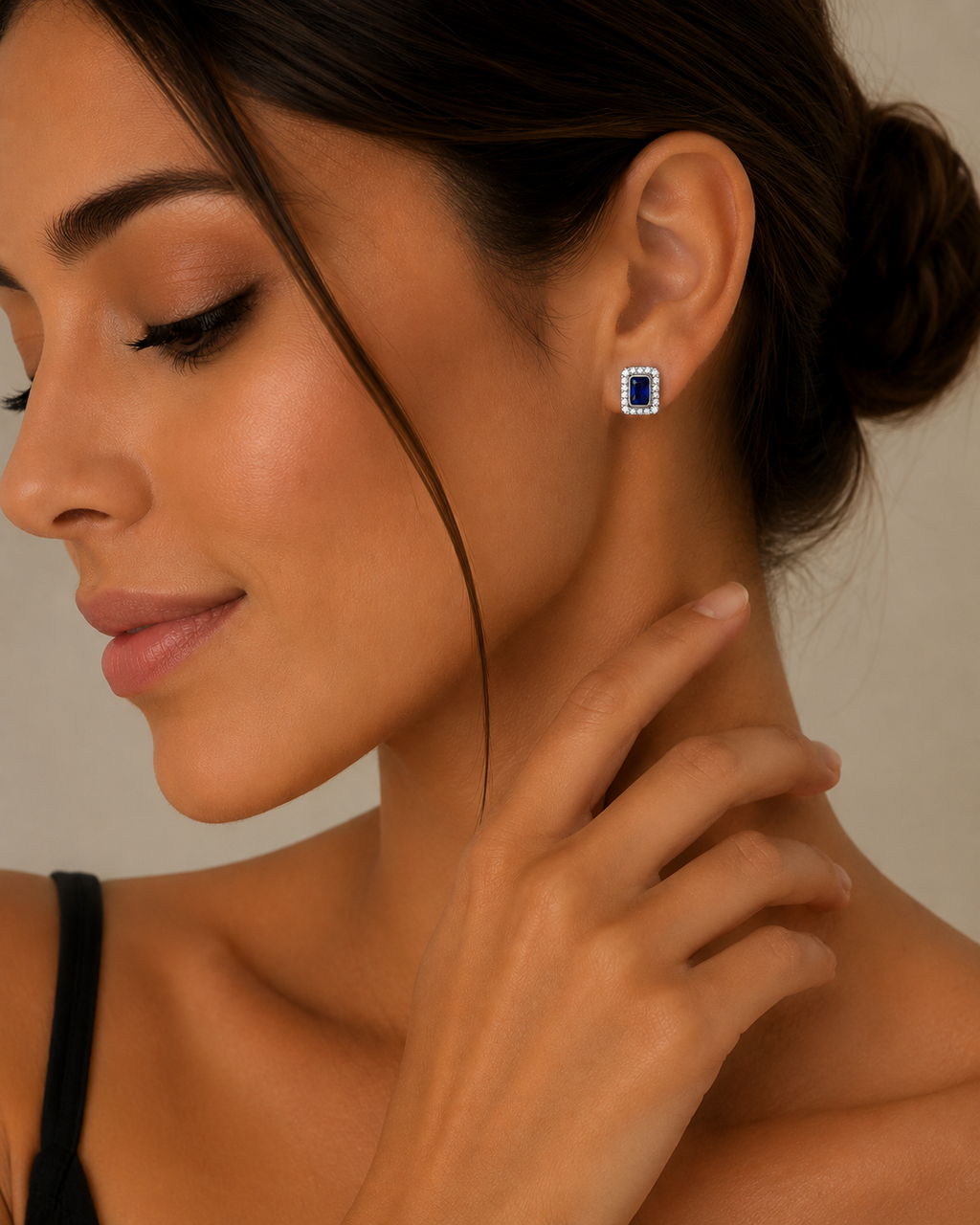 Natural Sapphire Earrings Solid Sterling Silver 925 Hallmark Brand New Boxed