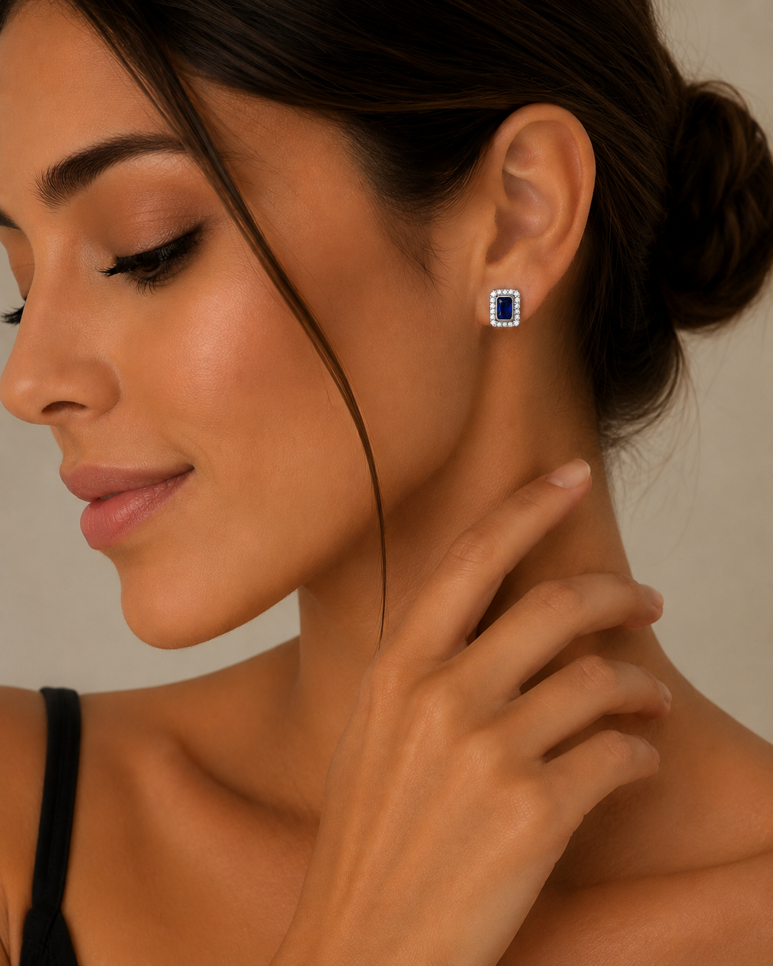Natural Sapphire Earrings Solid Sterling Silver 925 Hallmark Brand New Boxed