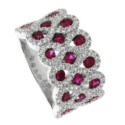 Sterling Silver Ring Anniversary Natural Ruby 925 Hallmarked Size J - S