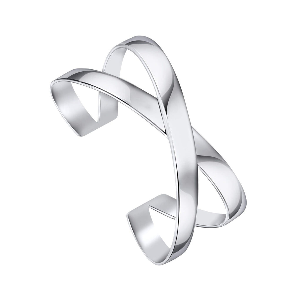 Statement Crossover Bangle Sterling Silver 925 Hallmarked Brand New Boxed