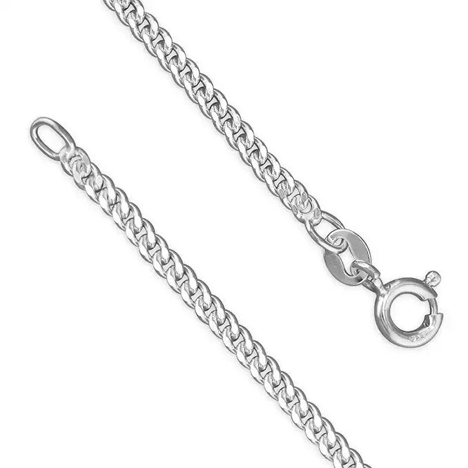 Gents DC Curb Chain Solid Sterling Silver 925 Hallmarked British Made