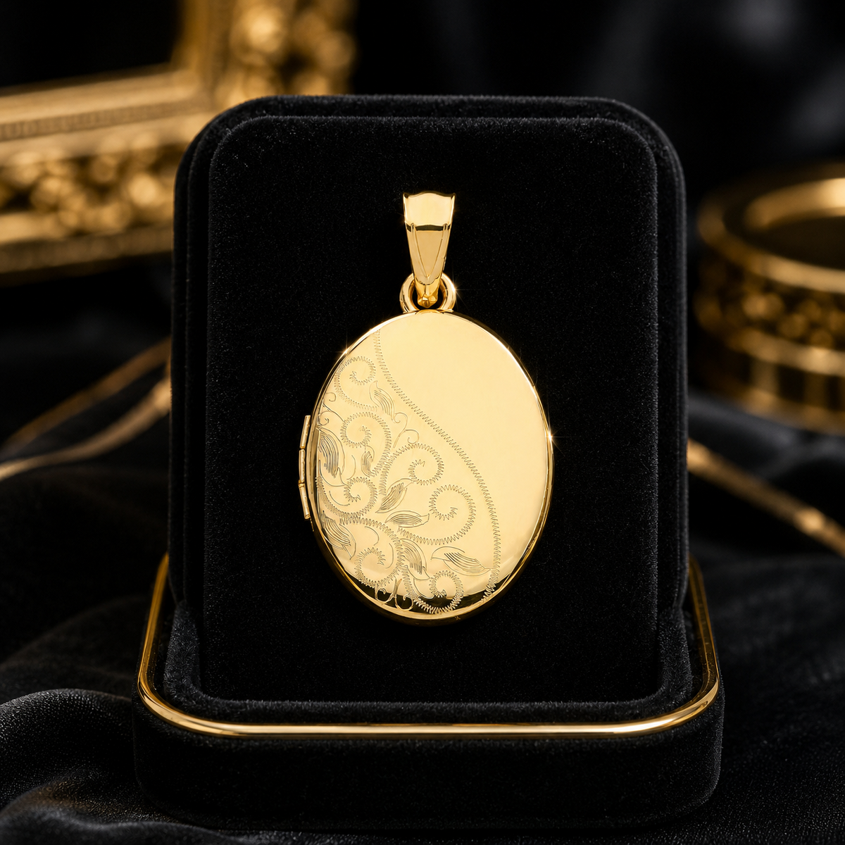 Floral Style 9ct Yellow Gold Locket 375 Hallmark British Made All Chain Lengths