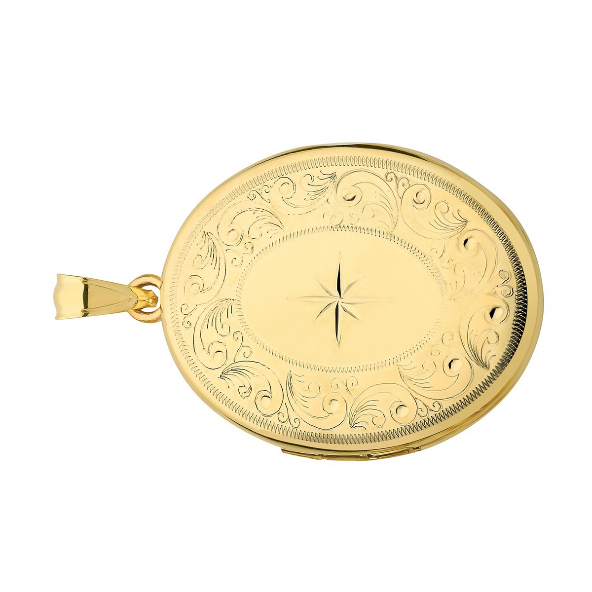 Ornate Scroll 9ct Yellow Gold Locket 375 Hallmarked All Chain Lengths