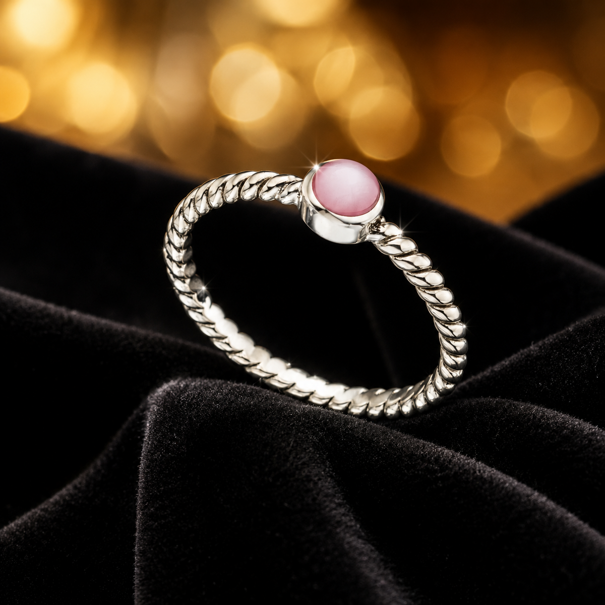 Sterling Silver Pink Mother Of Pearl Ring 925 Hallmarked Size K - S British Made