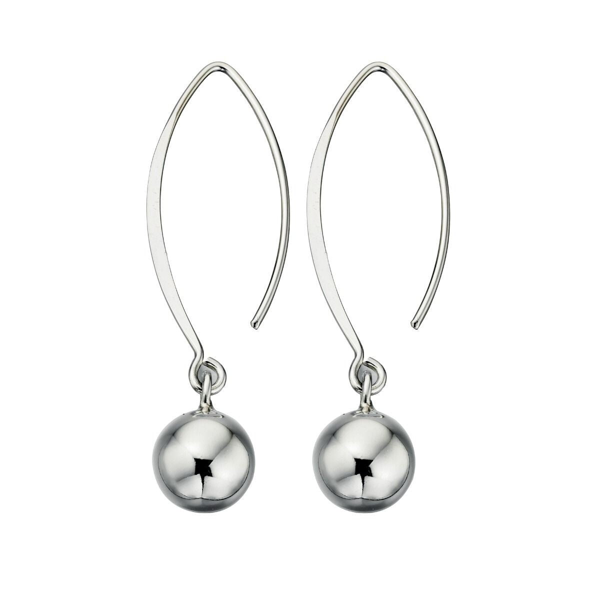 Ball Drop Hook Earrings Sterling Silver 925 Hallmarked Brand New Boxed