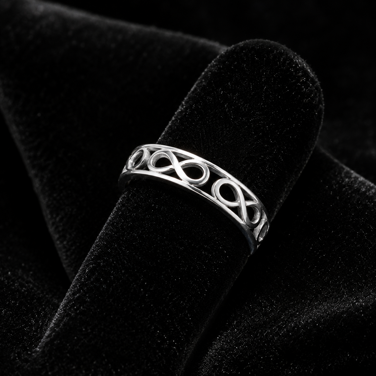 Infinity Symbol Band Ring Sterling Silver 925 Hallmarked British Made Size L - R