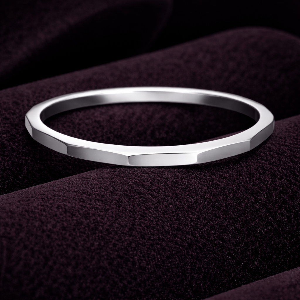 Pentagonal Ring Sterling Silver 925 Hallmarked British Made Size J - R