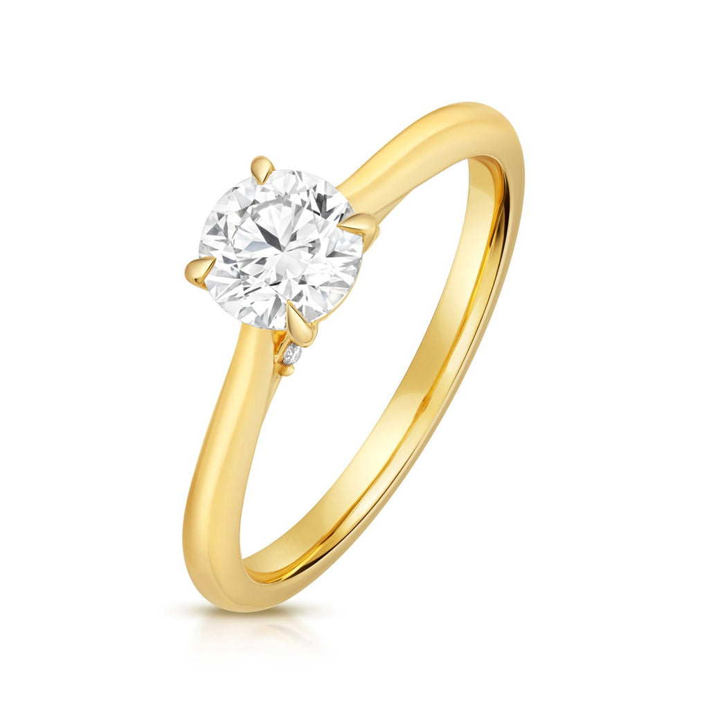 11 Lab-Grown Diamond Engagement Ring 18ct Yellow Gold Hallmarked Sizes J - Q