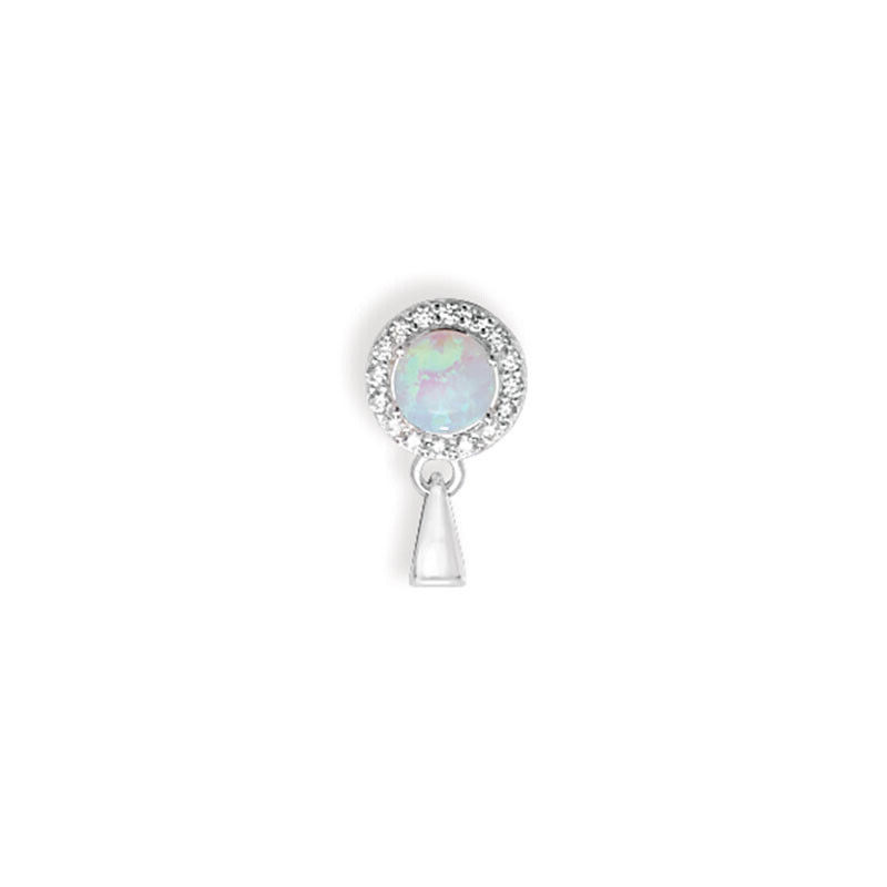 Sterling Silver Halo Opal Pendant 925 Hallmarked British Made All Chain Lengths