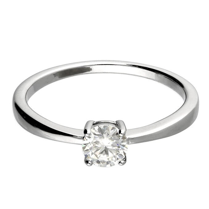 0.5ct Solitaire Ring Sterling Silver 925 Hallmarked British Made Size L - Q