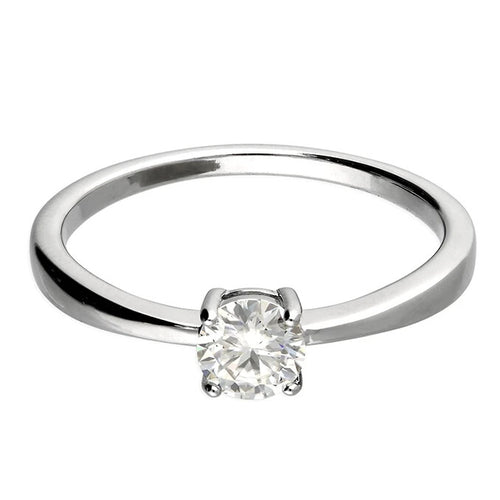 0.5ct Solitaire Ring Sterling Silver 925 Hallmarked British Made Size L - Q
