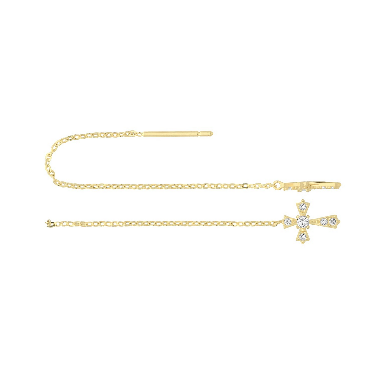 Classic Cross Drop Earrings 9ct Yellow Gold 375 Hallmarked Brand New Boxed