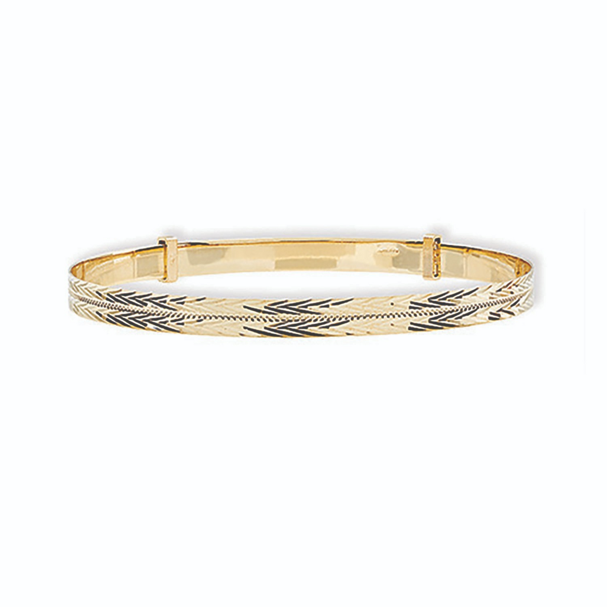 9ct Yellow Gold DC Expandable Bangle 375 Hallmarked British Made Brand New