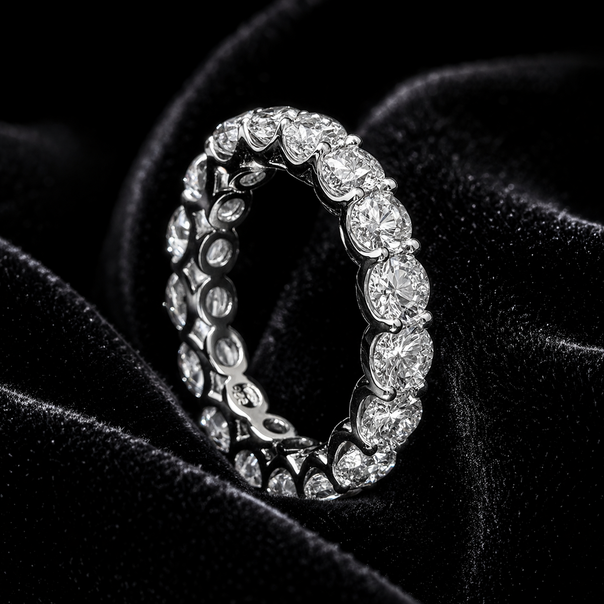Statement Eternity Ring Sterling Silver 925 Hallmarked British Made Size L - S