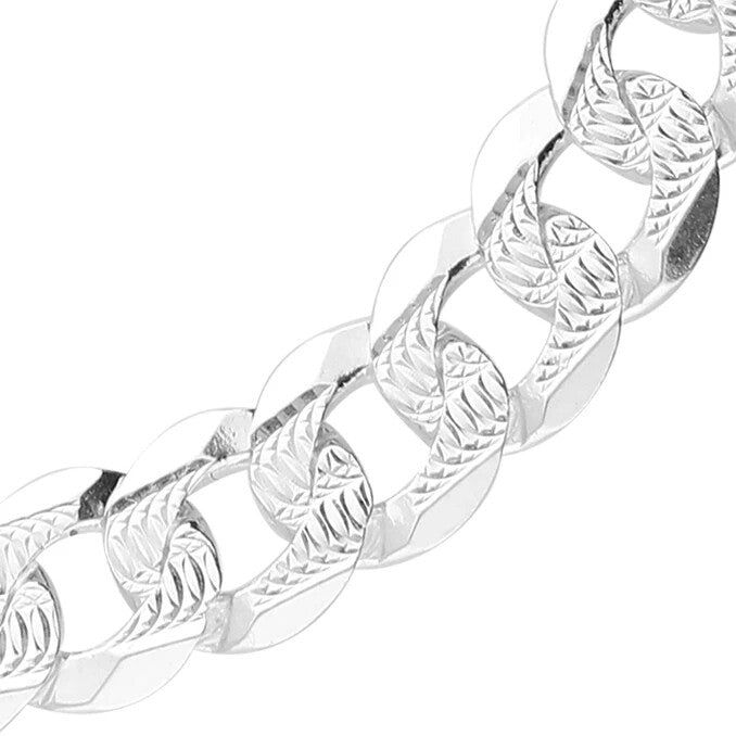 Gents Solid Sterling Silver DC Curb Chain Bracelet British Made 925 Hallmarked