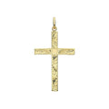 Large 9ct Yellow Gold Engraved Cross Pendant 375 Hallmarked All Chain Lengths