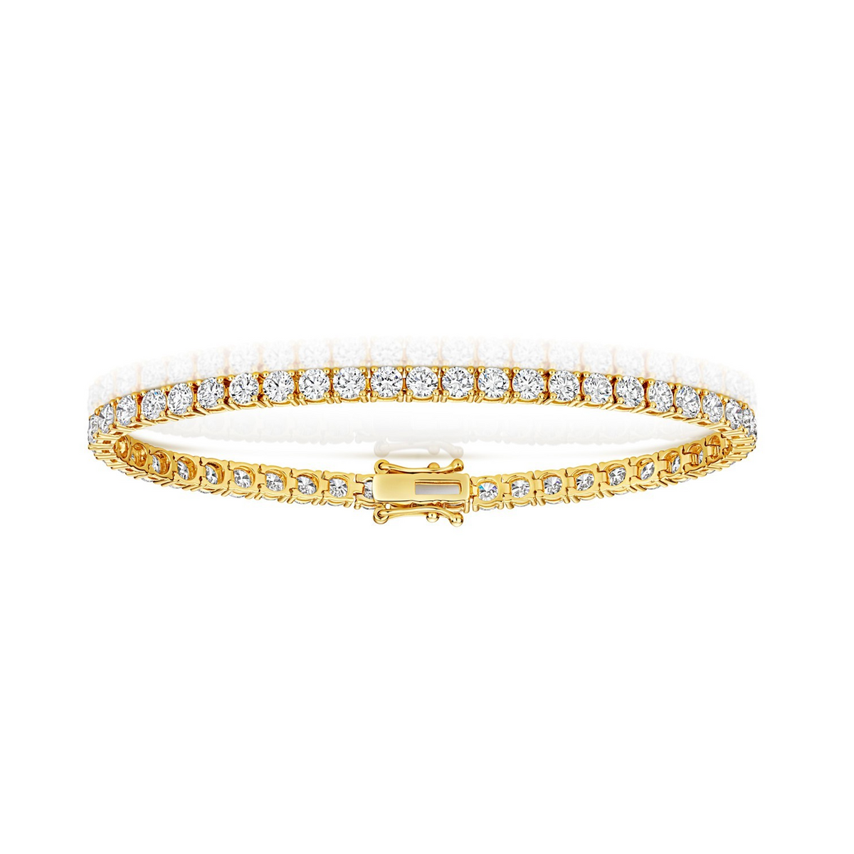 Lab Grown Diamond 18ct Yellow Gold Tennis Bracelet Hallmarked British Made