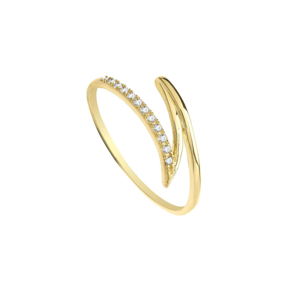 9ct Yelllow Gold Zig-Zag Ring Hallmarked Sizes J - S British Made