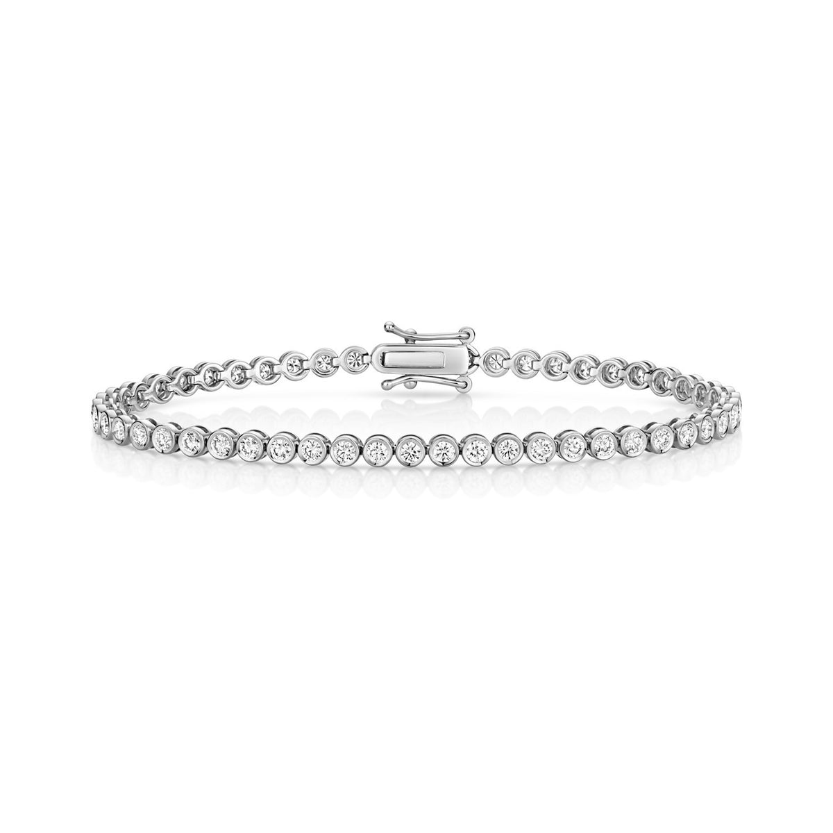 Lab Grown Diamond 18ct White Gold Tennis Bracelet Hallmarked British Made