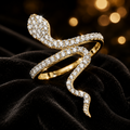 Gemstone Snake Ring 9ct Yellow Gold Hallmarked Sizes J - R British Made