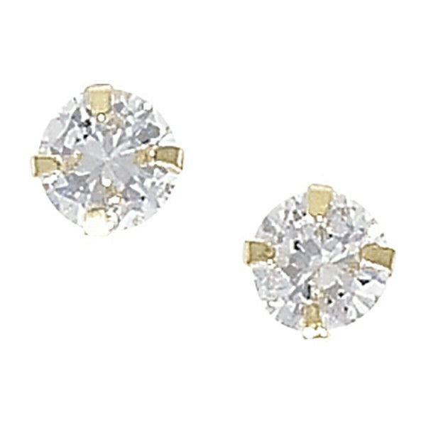 3mm Solitaire Stud Earrings 9ct Yellow Gold Studs 375 Hallmark