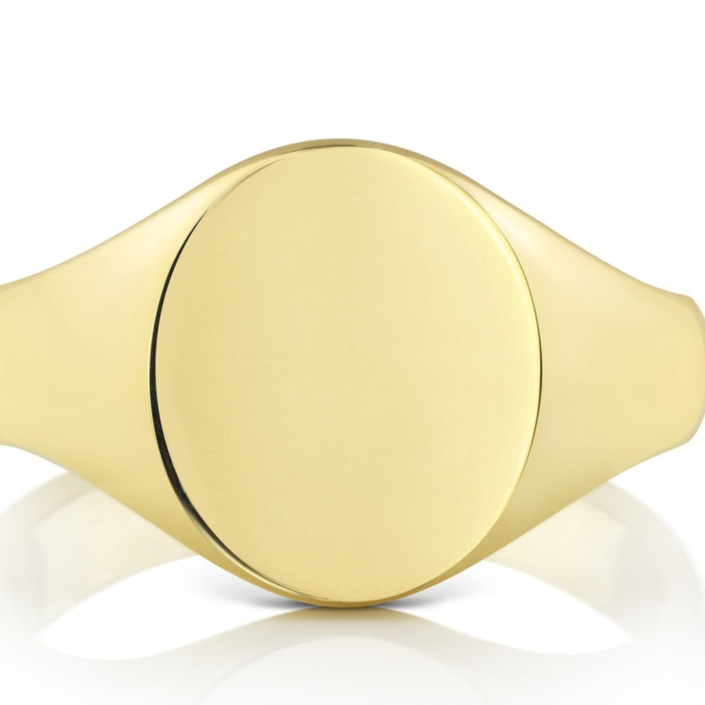 Heavy Mens 9ct Yellow Gold Signet Ring 375 Hallmarked British Made Size K - Z