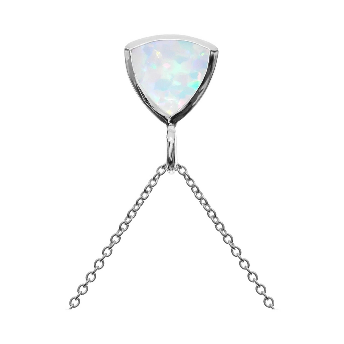 Trillion Cut Opal Necklace Solid Sterling Silver 925 Hallmarked British Made