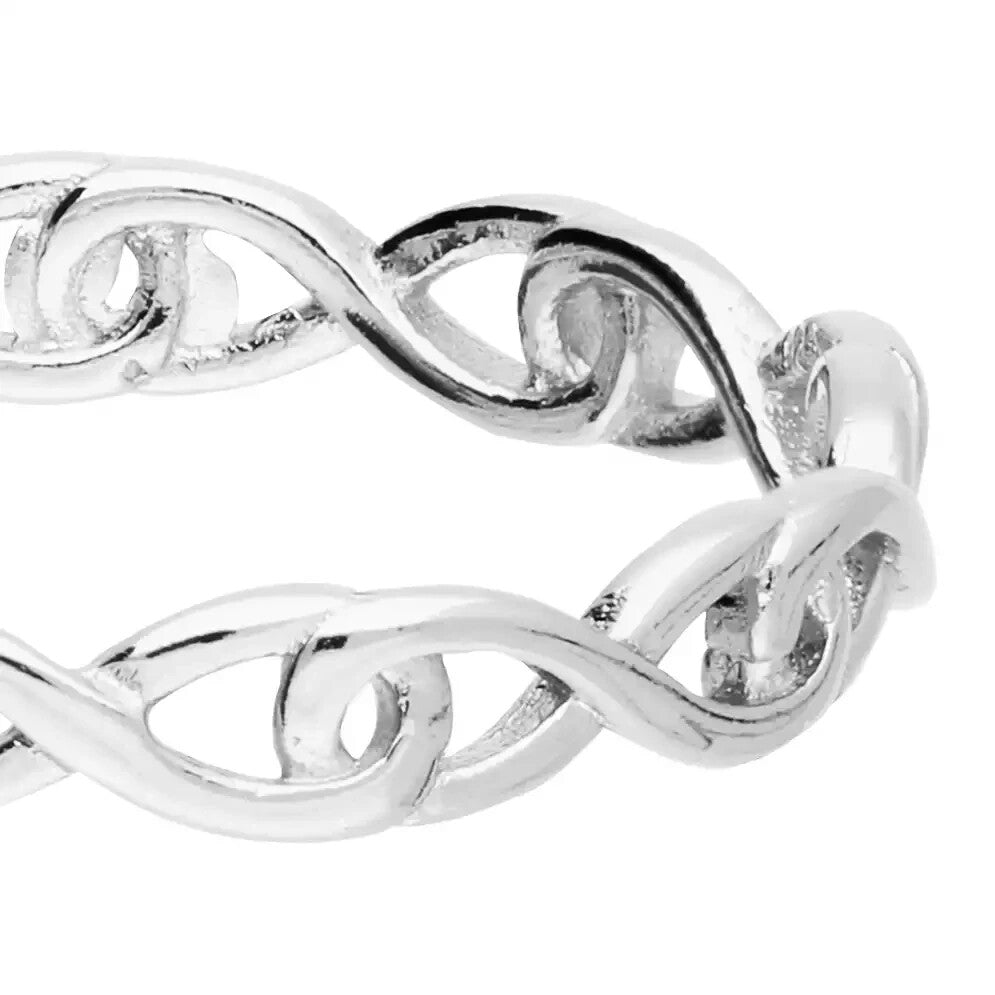 Infinity Ring Sterling Silver 925 Hallmarked British Made Size J - S