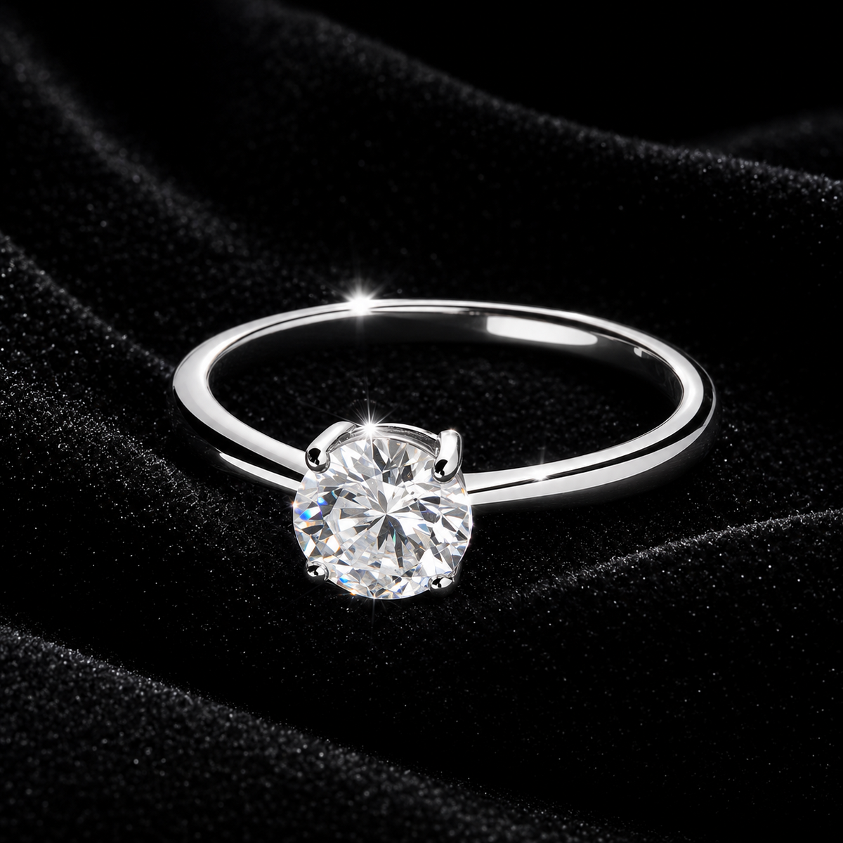1ct Solitaire Ring Sterling Silver 925 Hallmarked British Made Size L - Q