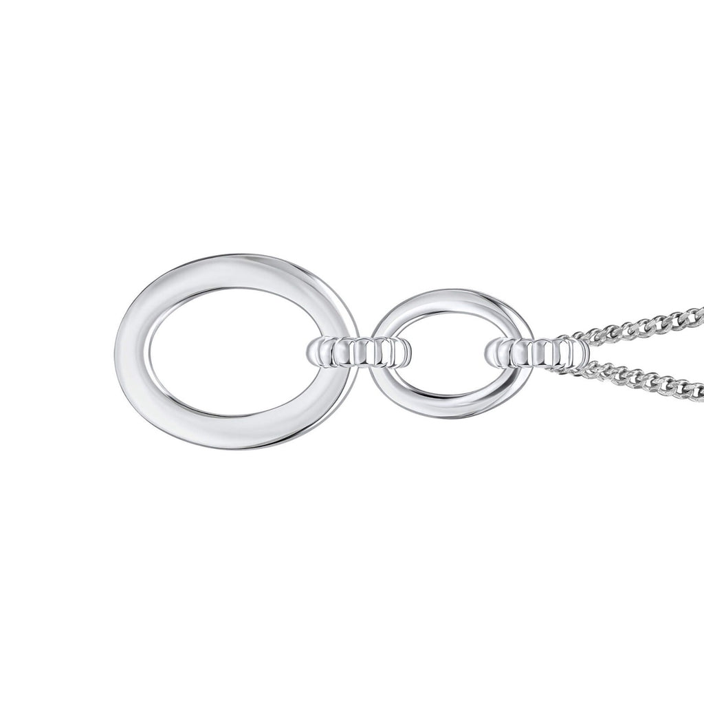 Double Oval Drop Pendant Sterling Silver 925 Hallmark All Chain Lengths
