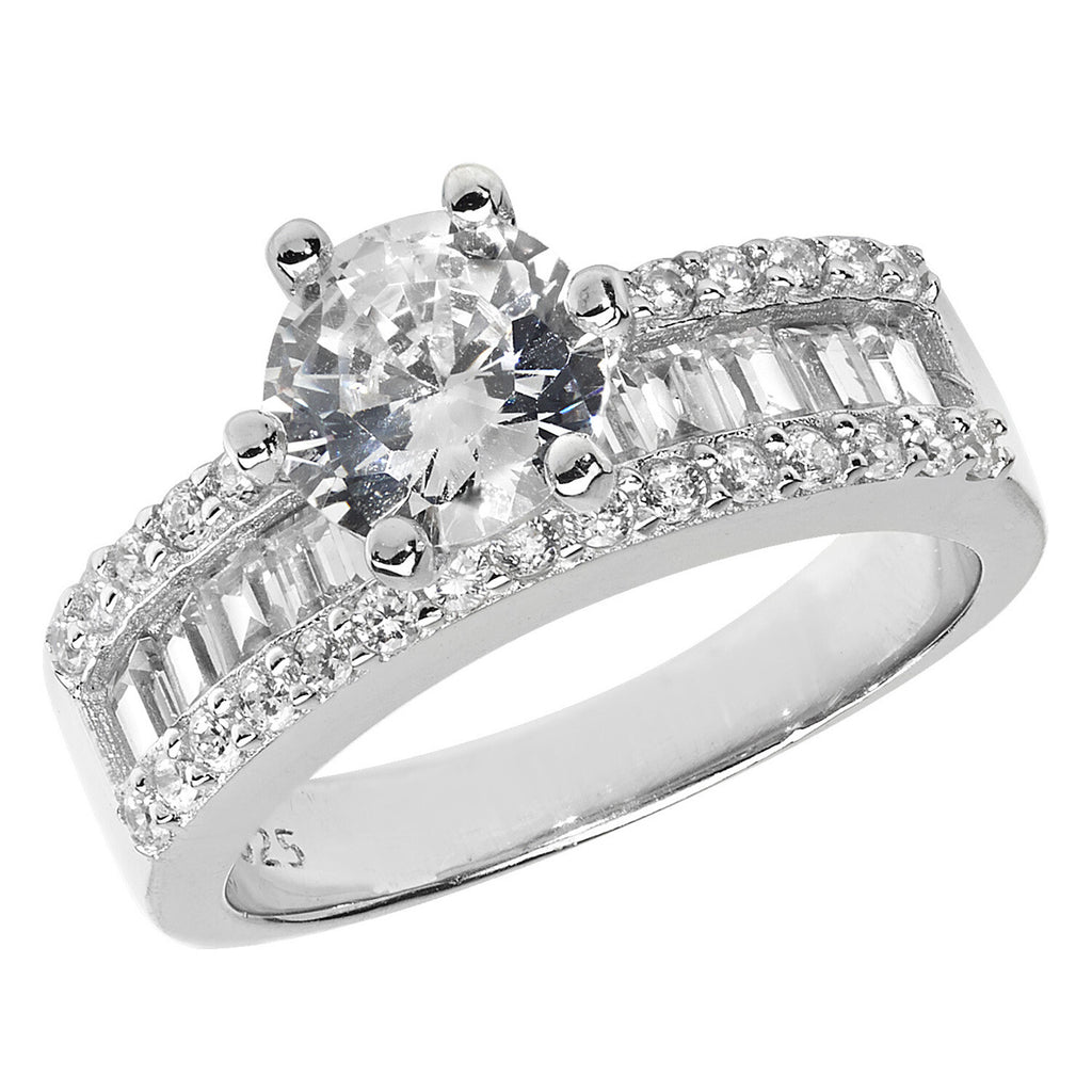 Sterling Silver Solitaire Ring Engagement Gemstone 925 Hallmarked Size K - T