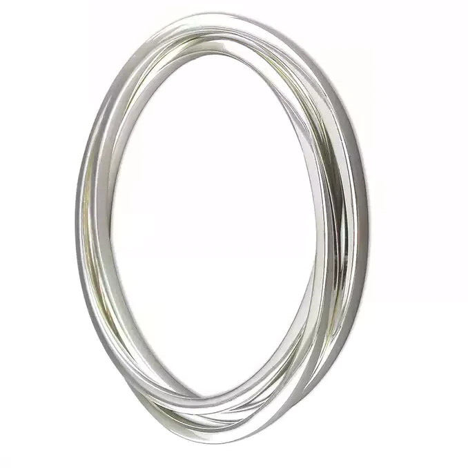 Russian Triple Bangle Sterling Silver 925 Hallmarked British Made Brand New