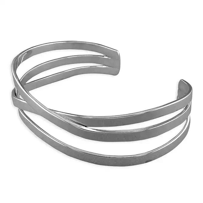 3 Striple Bangle Sterling Silver 925 Hallmarked British Made Brand New Boxed