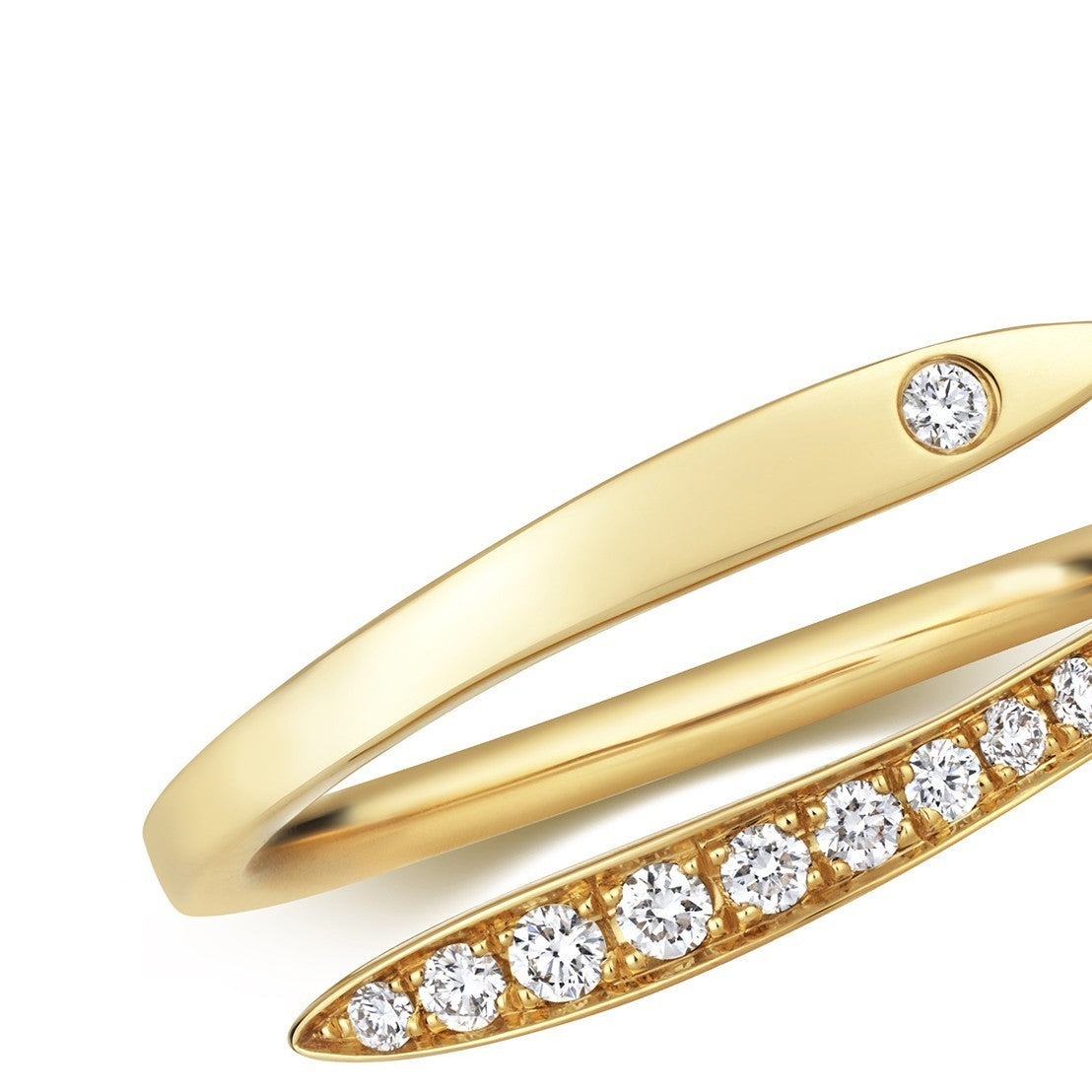 15 Natural Diamond Crossover Ring 18ct Yellow Gold Hallmarked Sizes J - Q