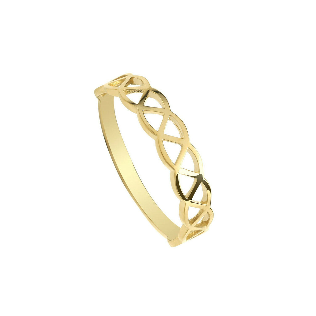 Celtic Band Ring 9ct Yellow Gold Hallmarked Sizes J - S British Made