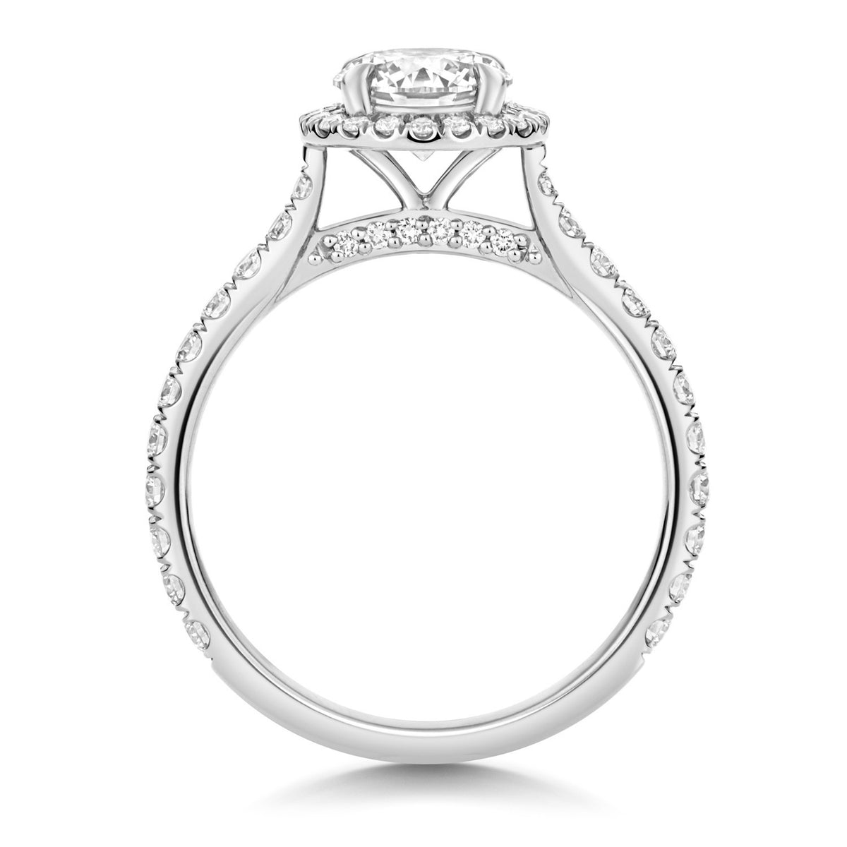 55 Lab-Created Diamond Engagement Ring 18ct White Gold Hallmarked Sizes J - Q