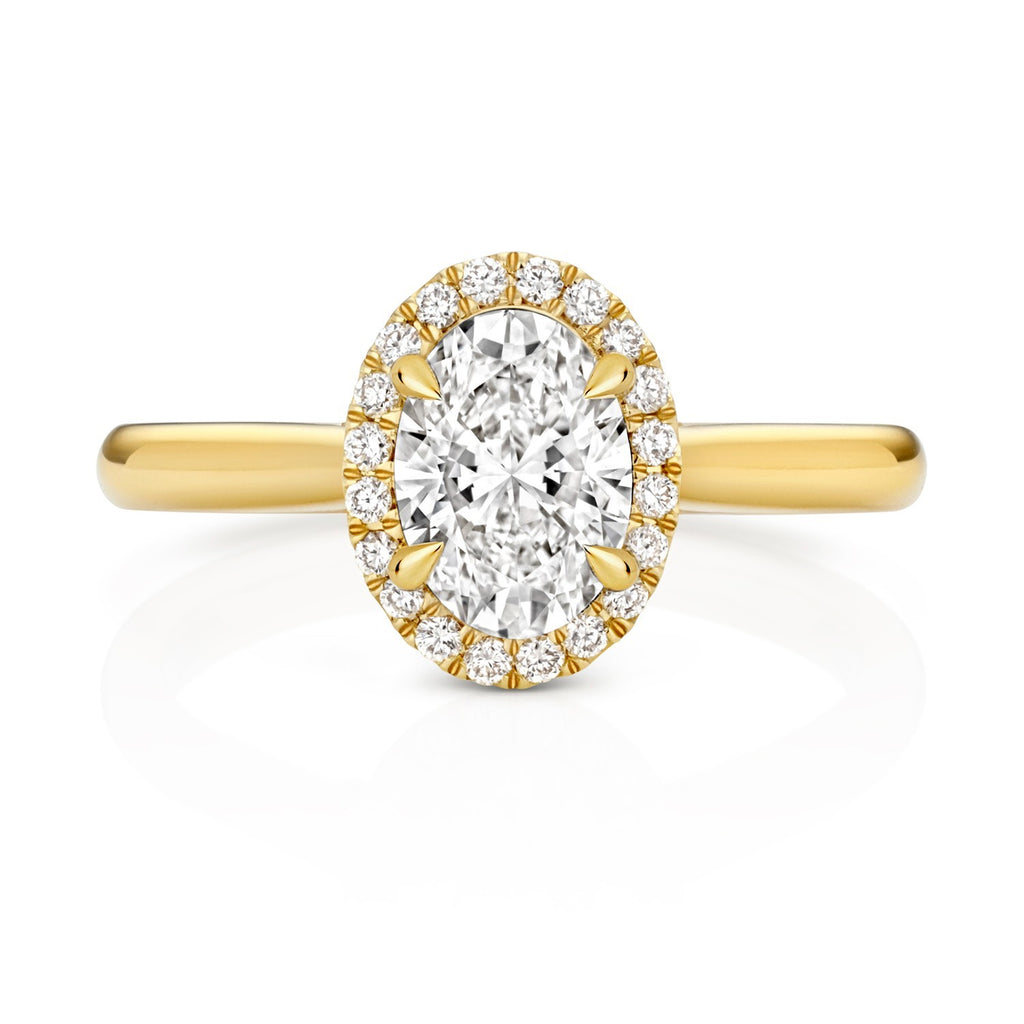 Oval Lab-Grown Diamond Engagement Ring 18ct Yellow Gold Hallmarked Sizes J - Q