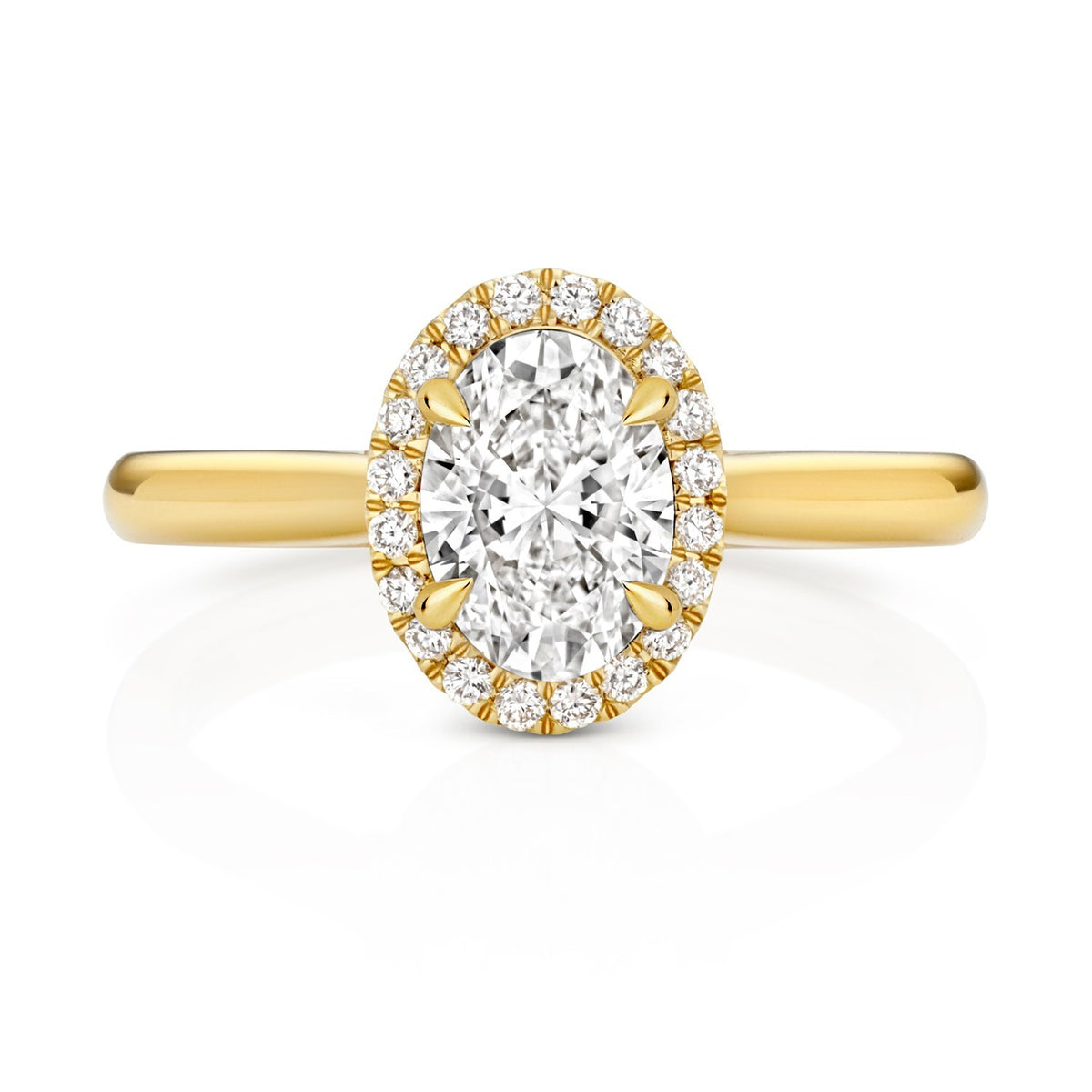 Oval Lab-Grown Diamond Engagement Ring 18ct Yellow Gold Hallmarked Sizes J - Q