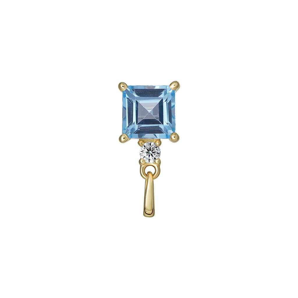 Cushion Natural Blue Topaz 9ct Yellow Gold Pendant Hallmarked All Chain Lengths