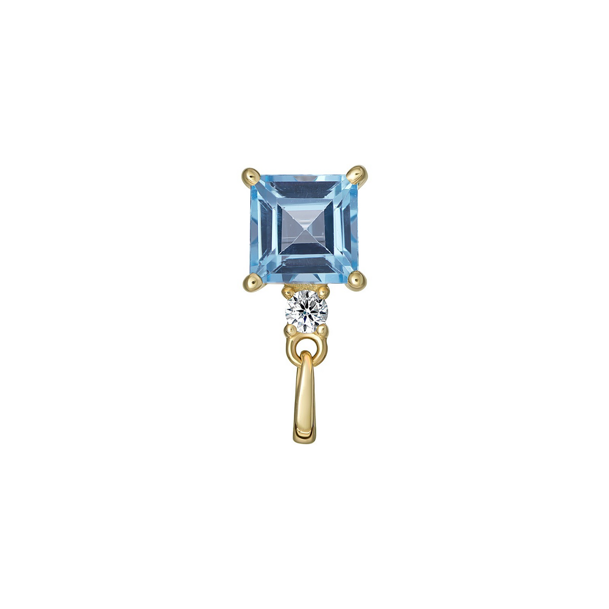 Cushion Natural Blue Topaz 9ct Yellow Gold Pendant Hallmarked All Chain Lengths