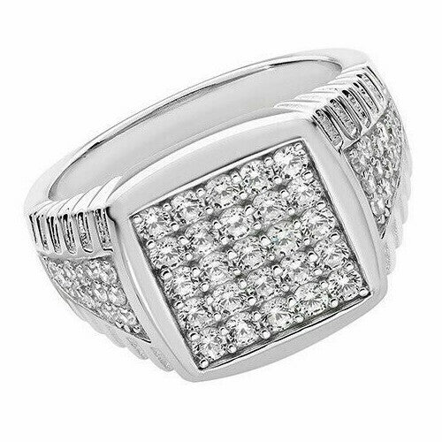 Gents Sterling Silver Signet Ring Gemstone Engagement 925 Hallmarked Sizes L - W